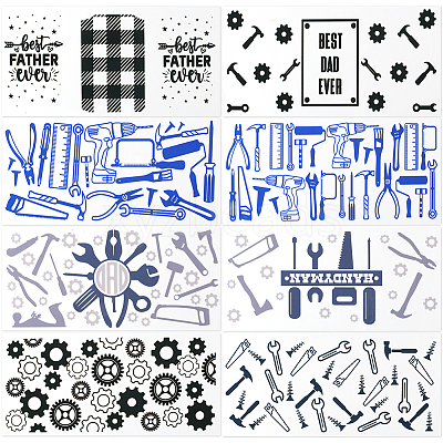 8Pcs 8 Styles PVC Plastic Waterproof Decorative Sticker Labels DIY-SP0004-93F-1