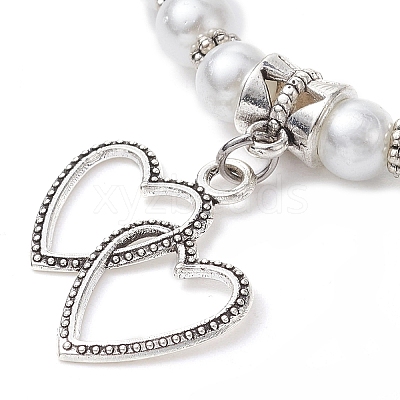 Glass Pearl Beaded Stretch Bracelets BJEW-JB09696-1