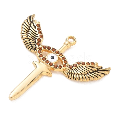 304 Stainless Steel Rhinestone Pendants STAS-Q119-24G-03-1