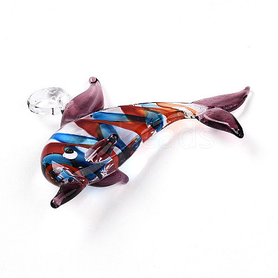 Handmade Lampwork Big Pendants LS-LAMP-T023-14B-1