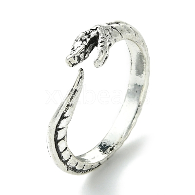 Snake Alloy Open Cuff Rings RJEW-K275-62AS-1