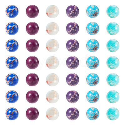 180Pcs 6 Styles Dyed Natural & Synthetic Imperial Jasper Beads Strands G-TA0002-41-1
