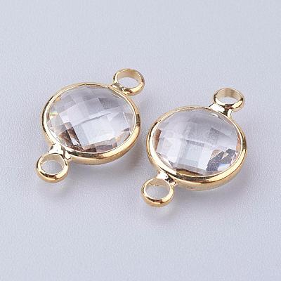 Golden Tone Brass Glass Links connectors GLAA-M004-A-24G-1