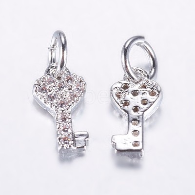 Long-Lasting Plated Brass Micro Pave Cubic Zirconia Charms ZIRC-F069-48P-1