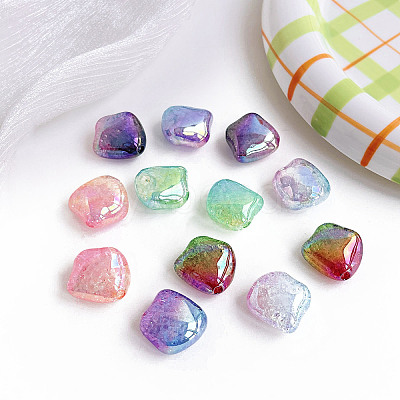 Transparent Crackle Acrylic Beads X1-OACR-K008-09-1