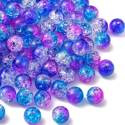 50G Transparent Crackle Acrylic Beads CACR-YW0001-01D-1