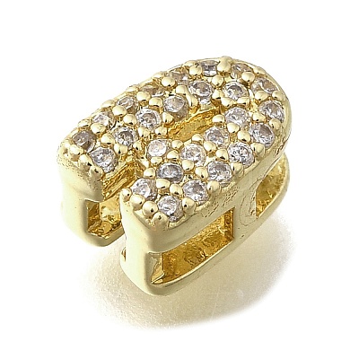 Brass Micro Pave Cubic Zirconia Multi-Strand Links KK-D295-32G-1