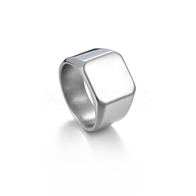Square 304 Stainless Steel Finger Rings WGB1DFB-23-1
