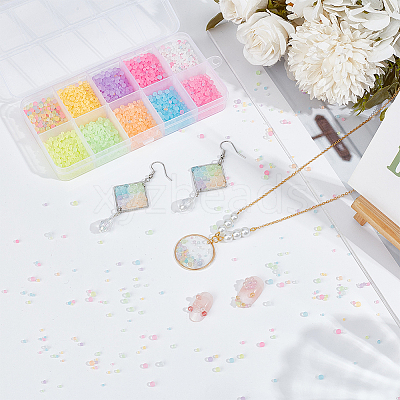 120G 10 Colors Luminous Frosted Glass Beads GLAA-OC0001-45-1