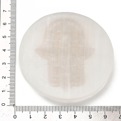 Flat Round Natural Selenite Slice Coasters AJEW-C042-01F-1