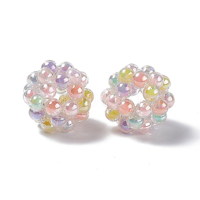 Handmade Transparent Plastic Woven Beads KY-P015-03-1