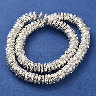 Electroplated Natural Lava Rock Beads Strands G-I360-A05-04-1