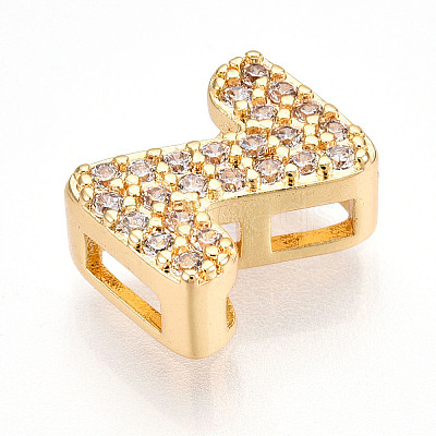 Brass Micro Pave Cubic Zirconia Charms KK-N254-217G-Z-1