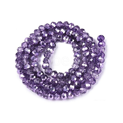 Transparent Electroplate Glass Beads Strands LS-EGLA-Q131-01A-04-1