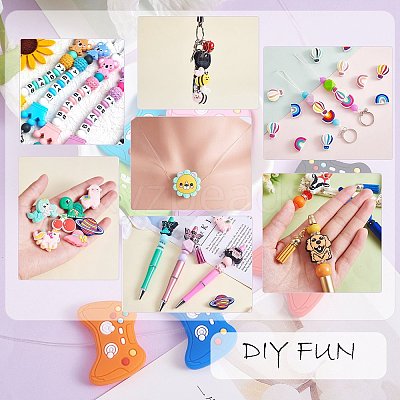 12Pcs 4 Colors Silicone Focal Beads JX774A-1