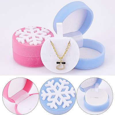 4Pcs 2 Colors Velvet Jewelry Packing Boxes VBOX-CA0001-003-1