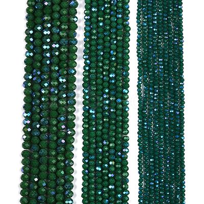 Electroplate Opaque Solid Color Glass Beads Strands EGLA-A044-P6mm-L09-1