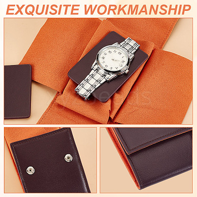 Portable PU Leather Single Watch Pouch Storage Bags ABAG-WH0048-20A-1