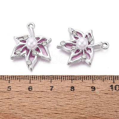 Alloy with ABS Imitation Pearl & Crystal Rhinestone & Acrylic Pendants PALLOY-Q466-04P-02-1