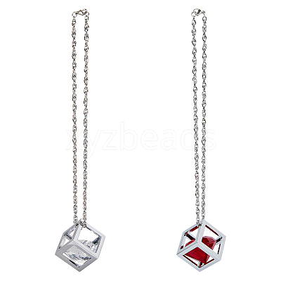 2 Sets 2 Colors Bling Diamond Cube Car Rear View Mirror Charms HJEW-DC0001-06-1