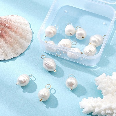 12Pcs 2 Colors Natural Cultured Freshwater Pearl Pendants FIND-YW0003-64-1