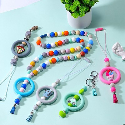 9Pcs Ring Food Grade Eco-Friendly Silicone Focal Beads JX895C-1