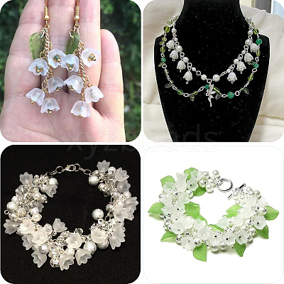 600Pcs 10 Styles Acrylic Bead Caps OACR-SC0002-37-1