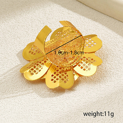 Elegant Flower Iron Open Cuff Ring for Women's Wedding Dress Accessories TU2718-1