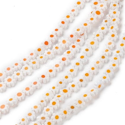 Handmade Millefiori Glass Bead Strands LAMP-J035-8mm-23-1