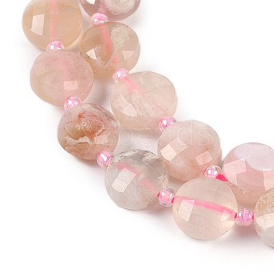 Natural Cherry Blossom Agate Beads Strands G-B094-A02-01-1