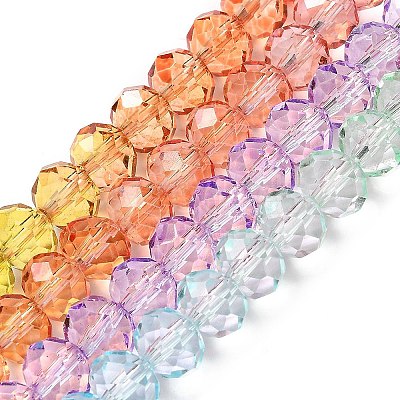 Transparent Painted Glass Beads Strands X1-DGLA-A034-T6mm-A12-1