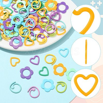 96Pcs 12 Styles Plastic Knittings Tool DIY-FS0010-60-1