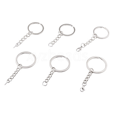 60Pcs 6 Styles Iron Split Key Rings FIND-TA0008-13-1