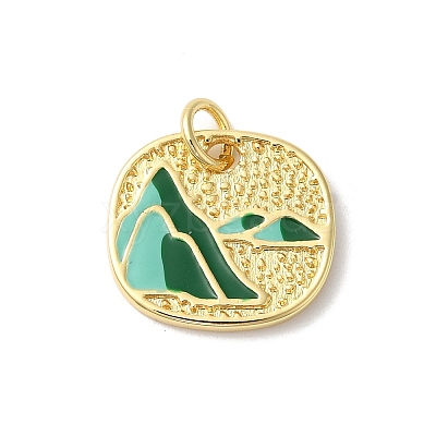 Rack Plating Brass Enamel Pendants KK-Z056-44G-1