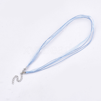 Waxed Cord and Organza Ribbon Necklace Making NCOR-T002-168-1