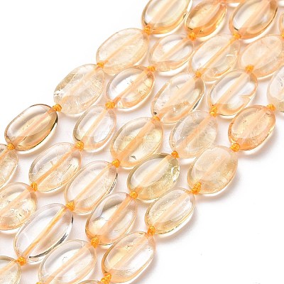 Heated Natural Citrine Beads Strands G-P478-02-1