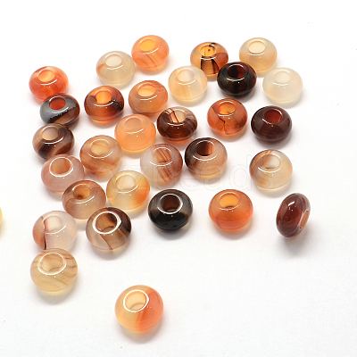 Natural Agate European Large Hole Beads G-Q442-13-1