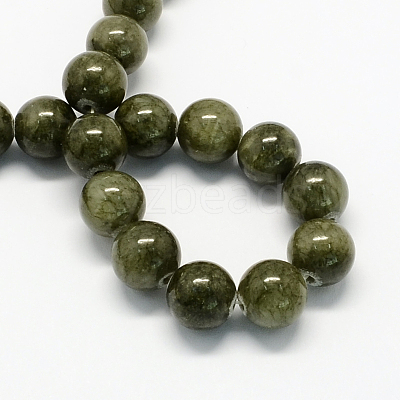 Natural Dyed Yellow Jade Gemstone Bead Strands G-R271-6mm-YXS26-1