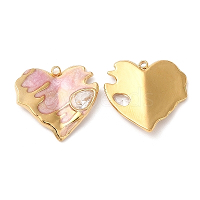 304 Stainless Steel Enamel Pendants STAS-K256-07G-03-1