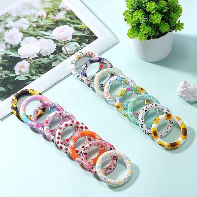 5Pcs Ring Food Grade Eco-Friendly Silicone Focal Beads JX893A-1