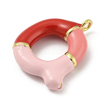 Brass Enamel Pendants KK-E093-03G-Q-1