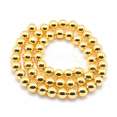 Electroplate Non-magnetic Synthetic Hematite Beads Strands G-L485-01G-G-1