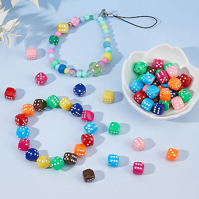 150Pcs Opaque Acrylic Beads OACR-DC0001-55-1