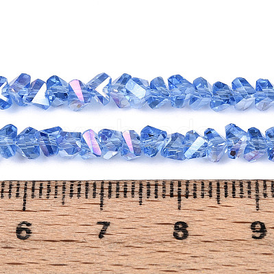 Electroplate Transparent Glass Beads Strands GLAA-N021-4mm-03-1