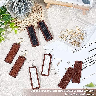 DIY Rectangle Dangle Earring Making Kit DIY-OC0009-48-1