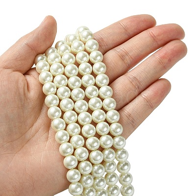 Eco-Friendly Dyed Glass Pearl Round Beads Strands HY-A002-8mm-RB-M-1
