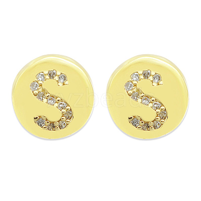 Brass Micro Pave Clear Cubic Zirconia Beads KK-T030-LA843-SX3-1