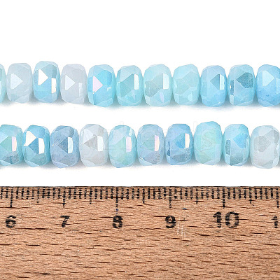 Electroplate Crackle Imitation Jade Glass Beads Strands EGLA-Q135-01A-C03-1