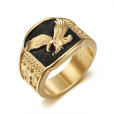 304 Stainless Steel and Enamel Finger Rings for Men FS-WG4515C-01-1