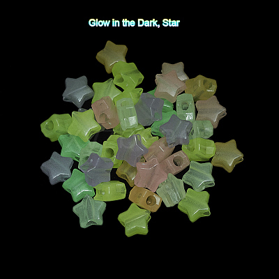 200Pcs Luminous Acrylic Beads TACR-YW0001-24-1